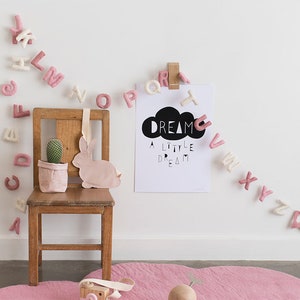 Pink ABC Garland. Alphabet Garland. Nursery Wall Decor. Educational Toy. Room Decor. Kids Room. Felt Garland. Home Decor. Bunting.