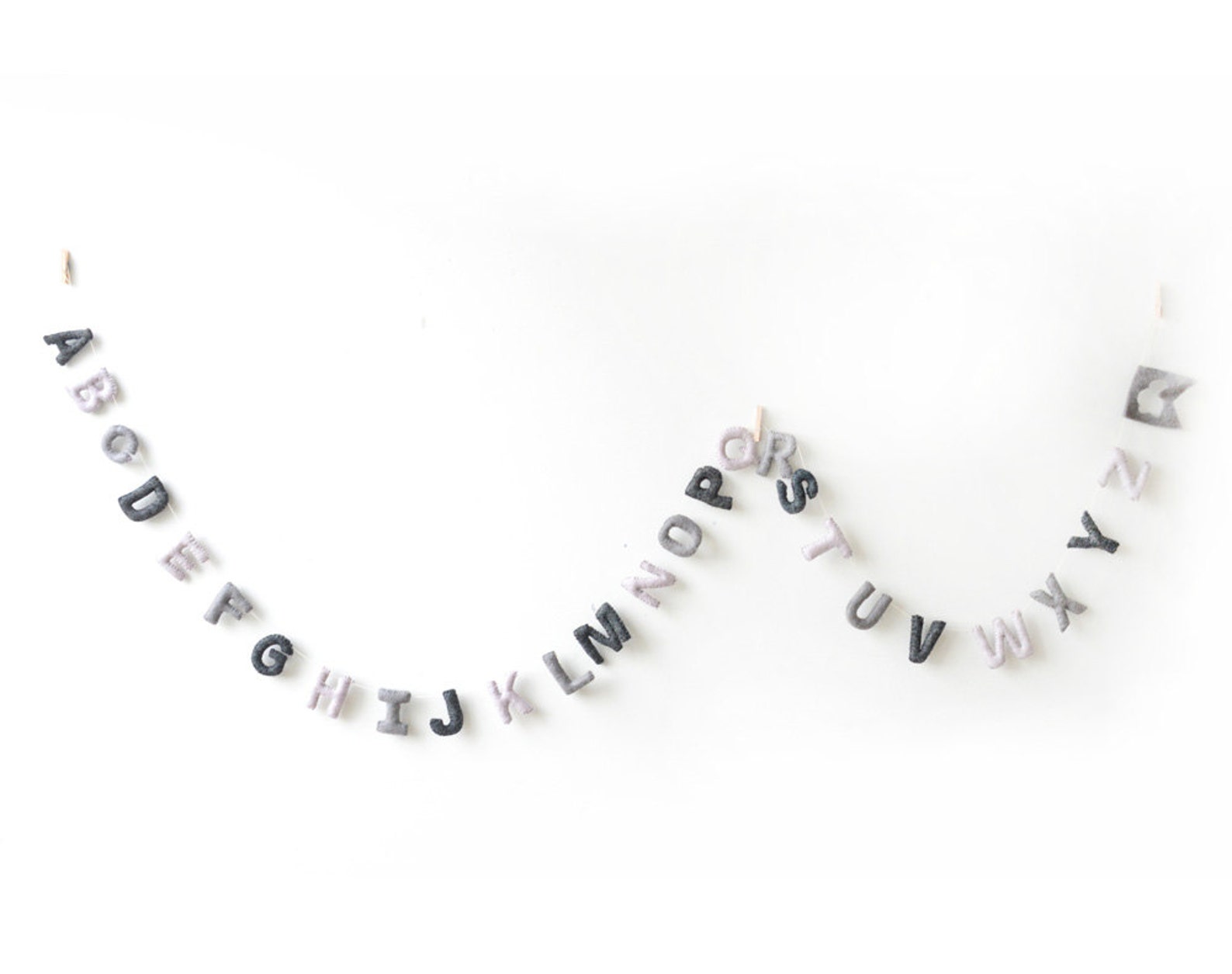 Grey ABC Garland. Alphabet Garland. Nursery Wall Decor. Etsy UK
