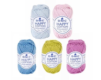 Filato DMC Happy Cotton - Morbido pastello, filato per uncinetto e maglia, filato per amigurumi, filo per ricamo, cordoncino per lavori fai da te