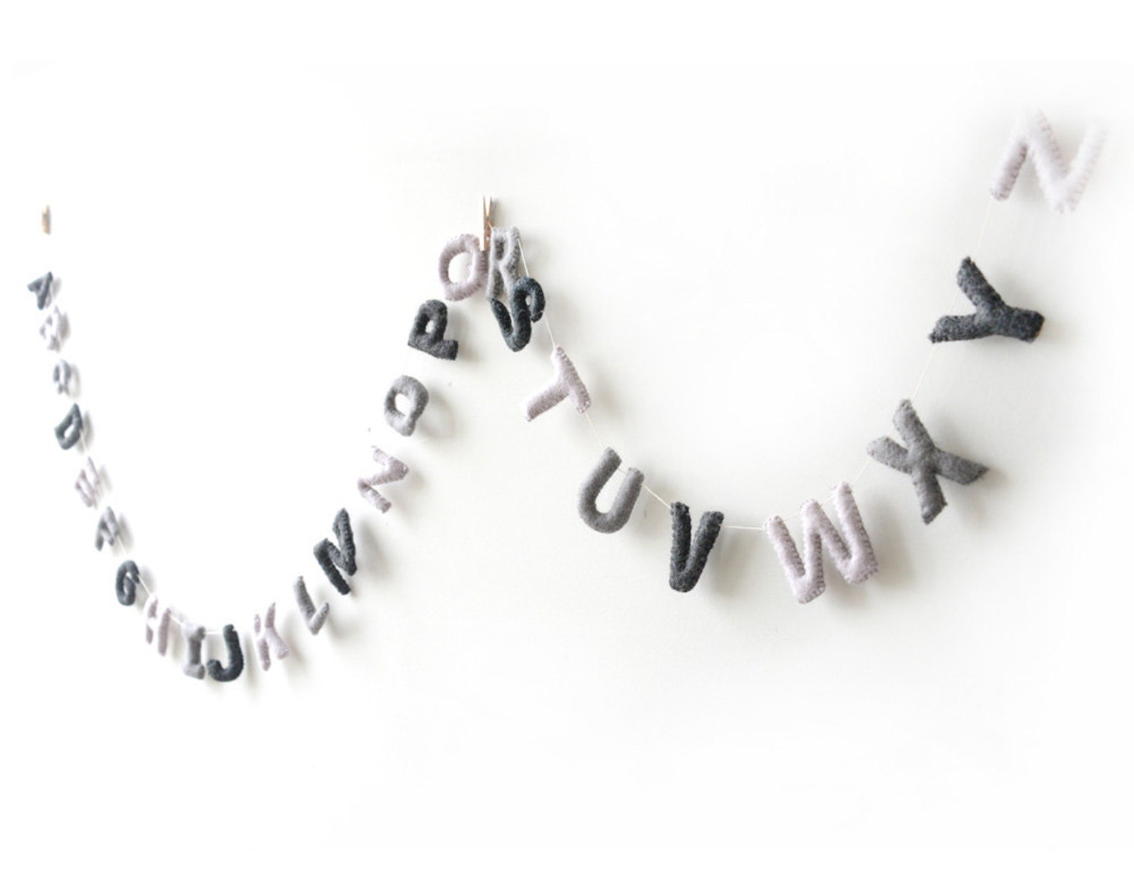 Grey ABC Garland. Alphabet Garland. Nursery Wall Decor. Etsy UK