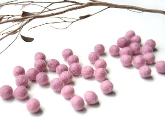 1cm Felt Balls x50 PALE PINK  1cm to 1.5cm. Soft Pink. Wool. Felt ball beads. Bulk. Wholesale Decor. Decoration. DIY