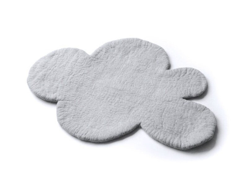 CLOUD RUG Extra LARGE, Felt Rug, Grey Nursery Rug, Felted Rug, Kids Room Rug, Children decor, Wool Rug, Playmat, Kids Decor image 3