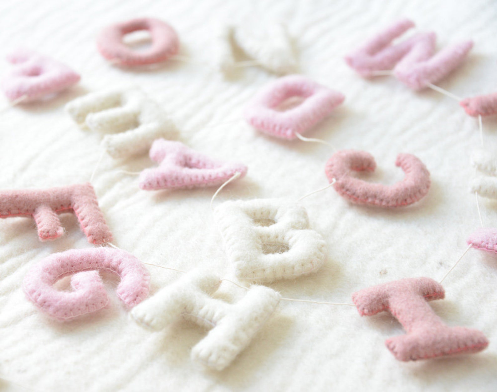 Pink ABC Garland. Alphabet Garland. Nursery Wall Decor. Etsy