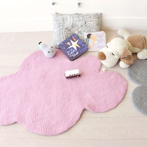 Felt CLOUD RUG LARGE, Felt Rug, Soft Pink Nursery Rug, Felted Rug, Kids Room Rug, Children decor, Wool Rug, Playmat image 1