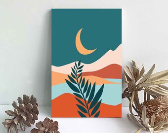 Paint By Numbers DIY Painting Kit, 20x30 Framed Canvas MOON Abstract Plant Landscape Home Wall Decor Art Craft Supplies Kids Adult