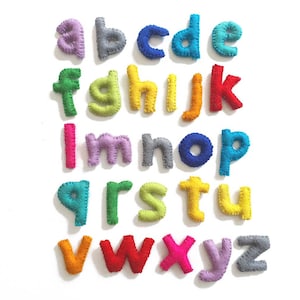 Lower Case Alphabets Toy. ABC Toy A to Z. Educational Toy. Felt letters. Toddler gift. Montessori Handmade Toy. Learn spelling T