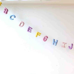 Pastel Alphabet Garland. ABC Garland. Nursery Wall Decor. Educational Toy. Room Decor. Kids Room. Felt Garland. Home Decor. Bunting.