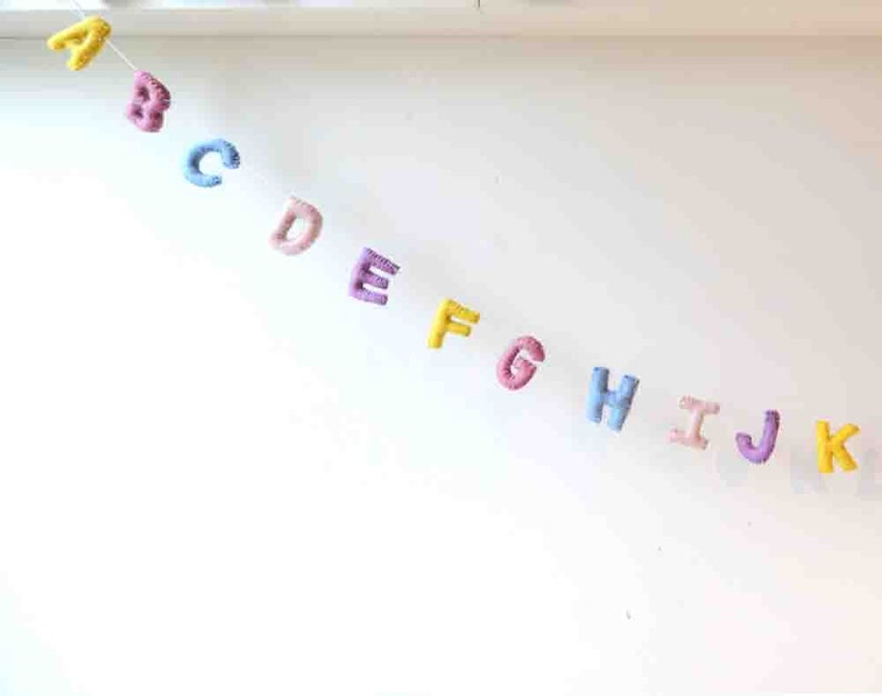 Pastel Alphabet Garland. ABC Garland. Nursery Wall Decor. Etsy