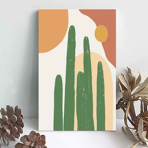 Paint By Numbers DIY Painting Kit, 20x30 Framed Canvas CACTUS PLANT Abstract Landscape Home Wall Decor Art Craft Supplies Kids Adult