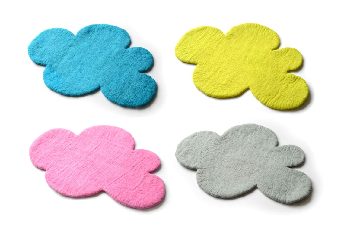 CLOUD FELT RUG Pink Felt Rug Nursery Rug Pink Rug Felted Etsy