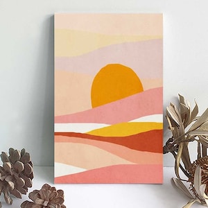 Paint By Numbers DIY Painting Kit, 20x30 Framed Canvas ABSTRACT SUNSET Landscape Plant Home Wall Decor Art Craft Supplies Kids Adult