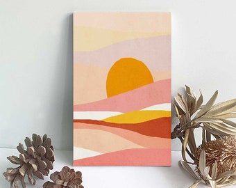 Paint By Numbers DIY Painting Kit, 20x30 Framed Canvas ABSTRACT SUNSET Landscape Plant Home Wall Decor Art Craft Supplies Kids Adult