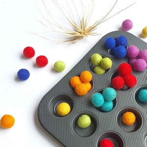 Sorting Felt Bowls Toy, RAINBOW Wool, Counting, Montessori Sensory Play. Learn Colours. Educational Open Ended, Pretend Cooking image 6