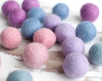 Pastel Felt Balls x5. 2cm. Mixed Pastels Wool. Colourful beads. Kids DIY Craft Supplies. Bulk. Party Decor. DIY Garland.