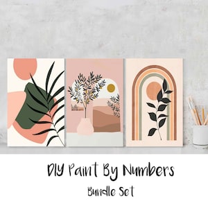 Paint By Numbers DIY Painting Kit, 20x30 Framed Canvas Abstract ARCHWAY Plant BUNDLE Home Wall Decor Art Craft Supplies Kids Adult Beginners