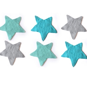 Star Felt Rug, MINT BLUE GREY, Regular Felt Rug, Kids Decor, Kids Rug, Felted Rug, Nursery Rug, Children decor, Star Decor Regular Size image 1