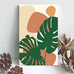 Paint By Numbers DIY Painting Kit, 20x30 Framed Canvas green PALM PLANT Abstract Landscape Home Wall Decor Art Craft Supplies Kids Adult
