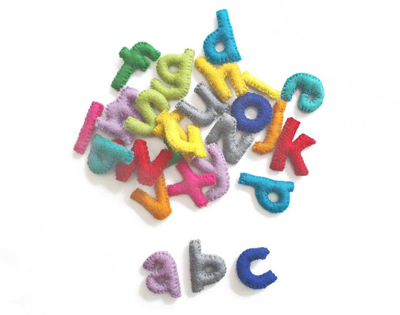 Lower Case Alphabets Toy. ABC Toy A to Z. Educational Toy. Felt letters. Toddler gift. Montessori Handmade Toy. Learn spelling. image 2