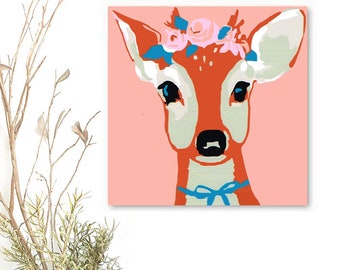 Paint By Numbers DIY Painting Kit Animal DEER FAWN Home Decor for Kids Children Adult Art Craft Supplies