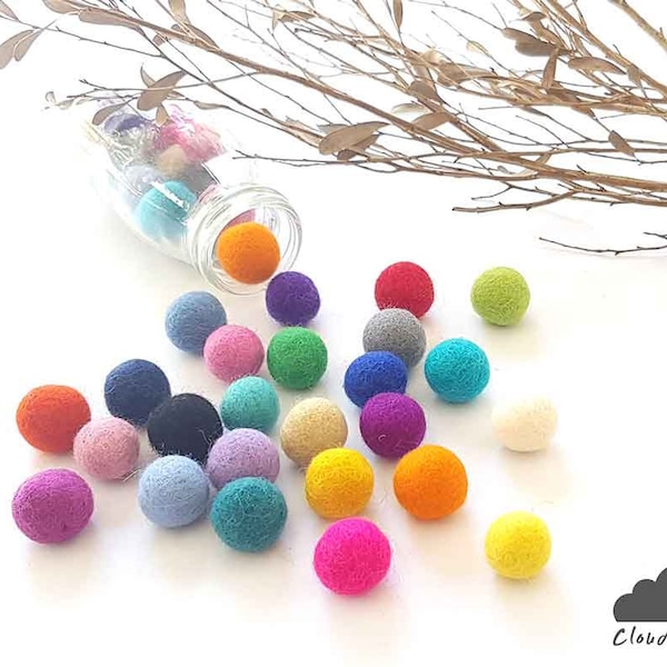 Felt Balls x200 Mixed Colours. 2cm. Wool. Colourful. Multicolour. Bulk.