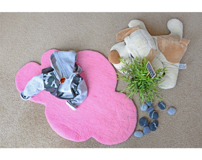 CLOUD FELT RUG Pink Felt Rug Nursery Rug Pink Rug Felted Etsy