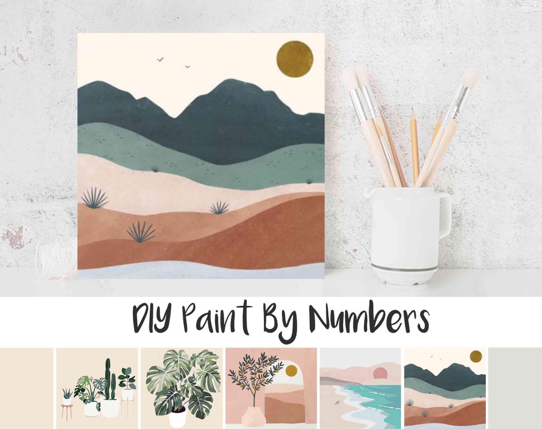 Paint by Numbers DIY Painting Kit, Landscape Abstract Sunrise Nature 1 ...