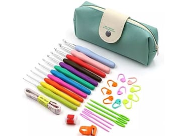 Kit per uncinetto, kit per ferri da maglia, set di articoli per lavoretti fai da te per bambini, filati, aghi, strumenti per cucire per principianti