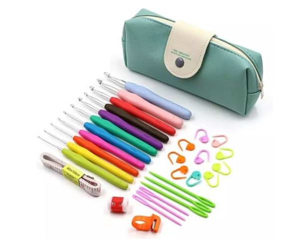 Crochet Kit Knitting Hooks Kit Set DIY Kids Craft Supplies Yarn Needles Sewing Starter Tools For Beginners