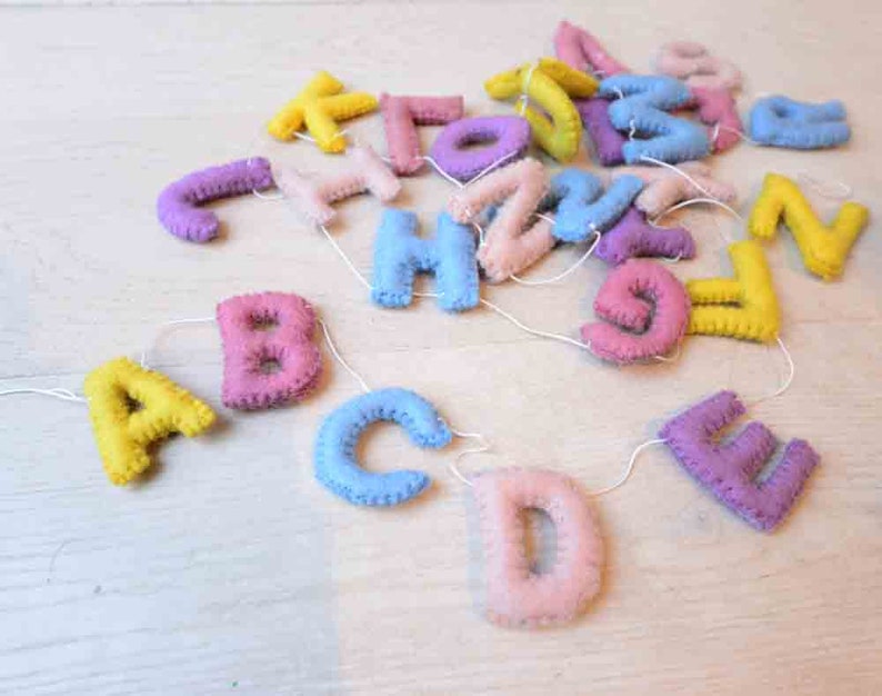 Pastel Alphabet Garland. ABC Garland. Nursery Wall Decor. Etsy