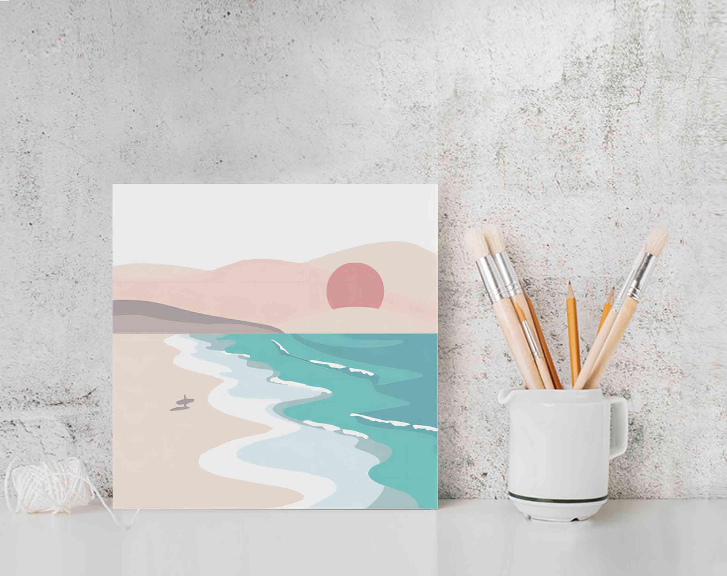 30 DIY Beach Crafts For Kids Perfect On Sunny Days 16 Paint By Numbers DIY Painting Kit, Sunrise at the BEACH, Landscape…