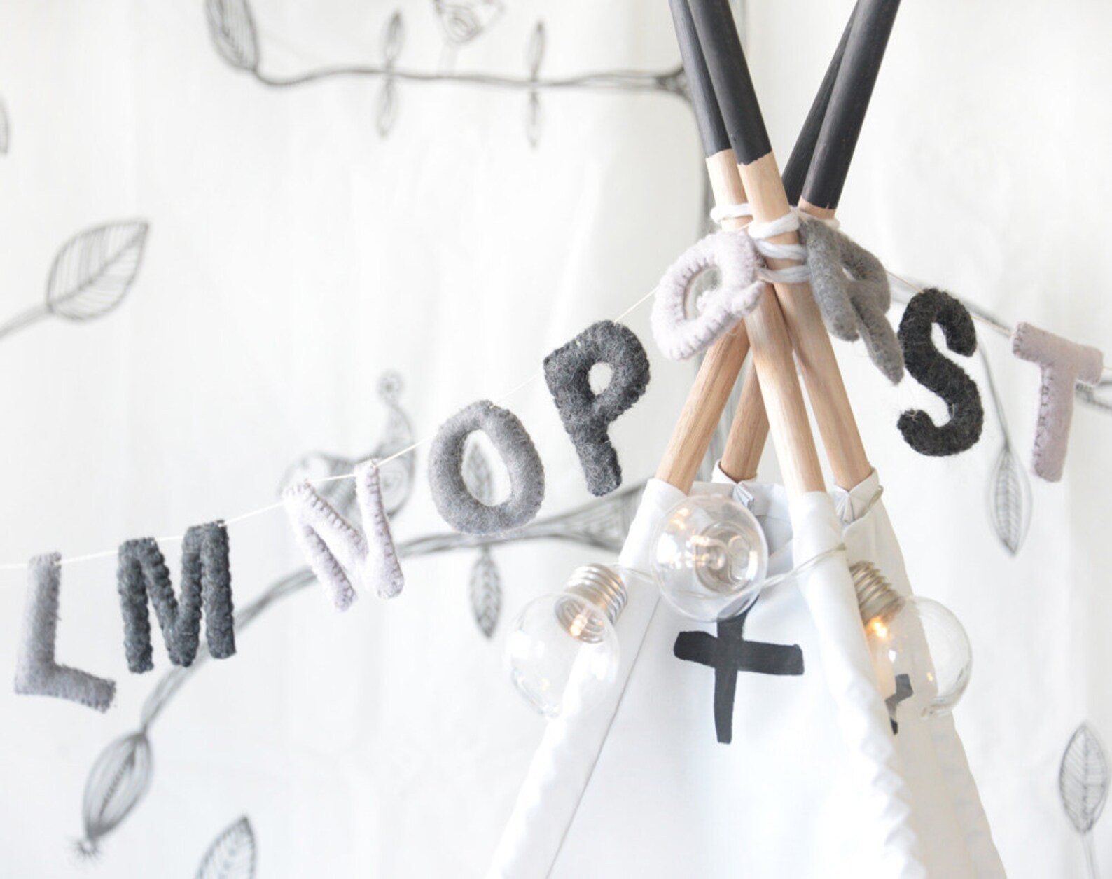 Grey ABC Garland. Alphabet Garland. Nursery Wall Decor. Etsy UK