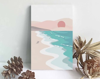 Paint By Numbers DIY Painting Kit, Abstract BEACH SUNRISE Landscape Nature  Home Wall Décor, Beginners Art Craft Kit, Framed canvas 20x30