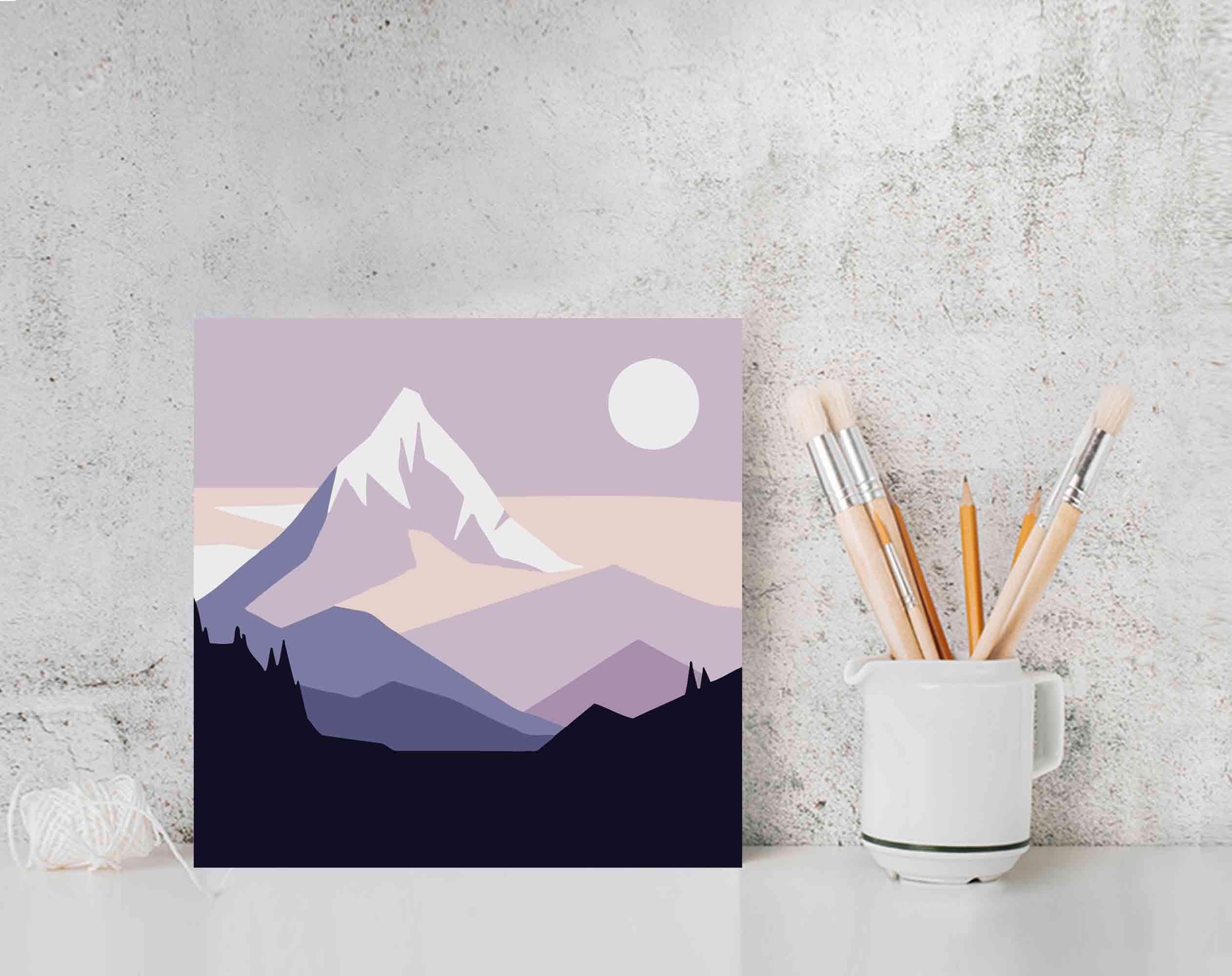 Paint By Numbers DIY Painting Kit, Nature Abstract Landscape, MOON…