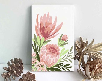 Paint By Numbers, Flower Floral Adult Painting Kit, NATIVE PROTEA Abstract DIY Wall Art, Plant Botanical, Paint Party Craft kit Gift for her