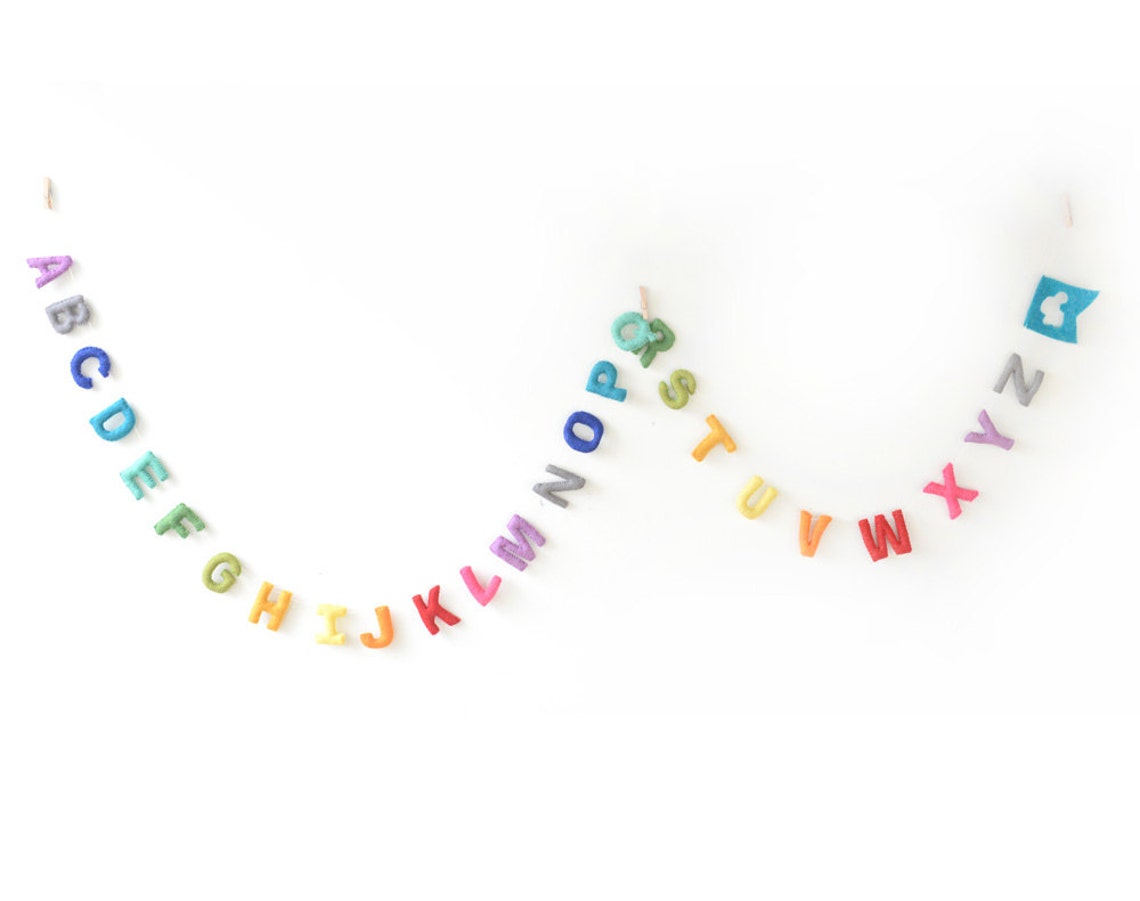 Rainbow ABC Garland. Alphabet Garland. Nursery Wall Decor. Etsy