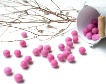 1cm PINK Felt Balls x50 felt ball 1cm to 1.5cm. Wool. Felt beads. Bulk. Wholesale Decor. Decoration. DIY