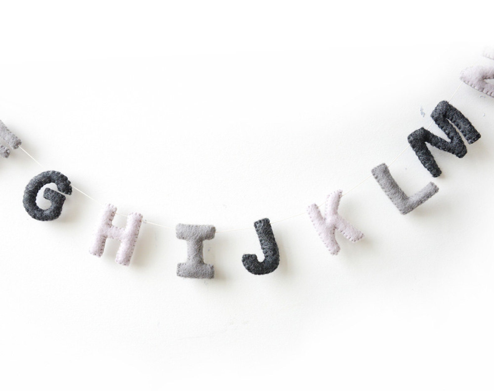 Grey ABC Garland. Alphabet Garland. Nursery Wall Decor. Etsy