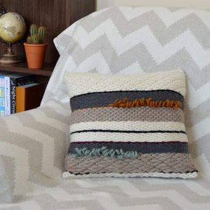 Almohada tejida, Cojín tejido, Tejido, Interiores tejidos a mano, Textiles tejidos, Almohada boho, Regalo de inauguración de la casa, Arte de fibra, Tejido en telar