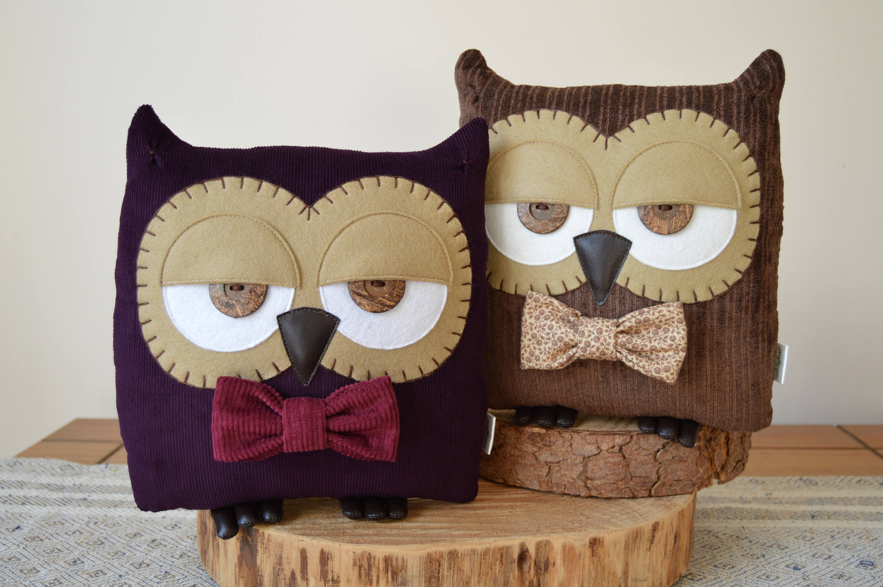 Owl Pillow, Purple Pillow, Owl Cushion, Plush Owl, Gift for Her, Owl Decor, Owl Gift, Decorative Owl