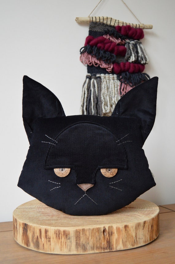 Cat Cushion Cat Pillow Black Cat Cat Cat lover pillow | Etsy