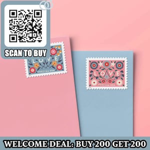 1000 stamps wedding invitations, Vintage Collectible