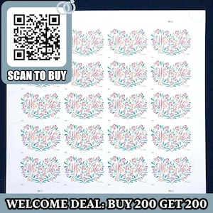 1000 stamps wedding invitations, Vintage Collectible