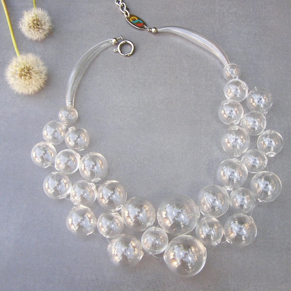 Bubble glas ketting-lampwerk ketting-Murano ketting-collier avec jeu de boules en verre-Aanpasbare ketting verkrijgbaar in 37 verschillende kleuren