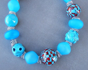 Glass necklace-Murano necklace-Lampwork glass necklace-Collier en verre-glaskette-collana soffiata murano-collar de cristal-Exclusive design