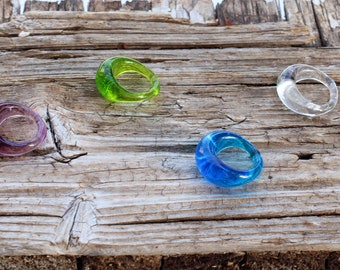 Murano Glas Ring- Glasringe- EXTRA KLEINER Lampen RING- Lampwork Ring- Venezianisches Glas Ring- Glasring- Anello in vetro- Bague en verre - 4 farben