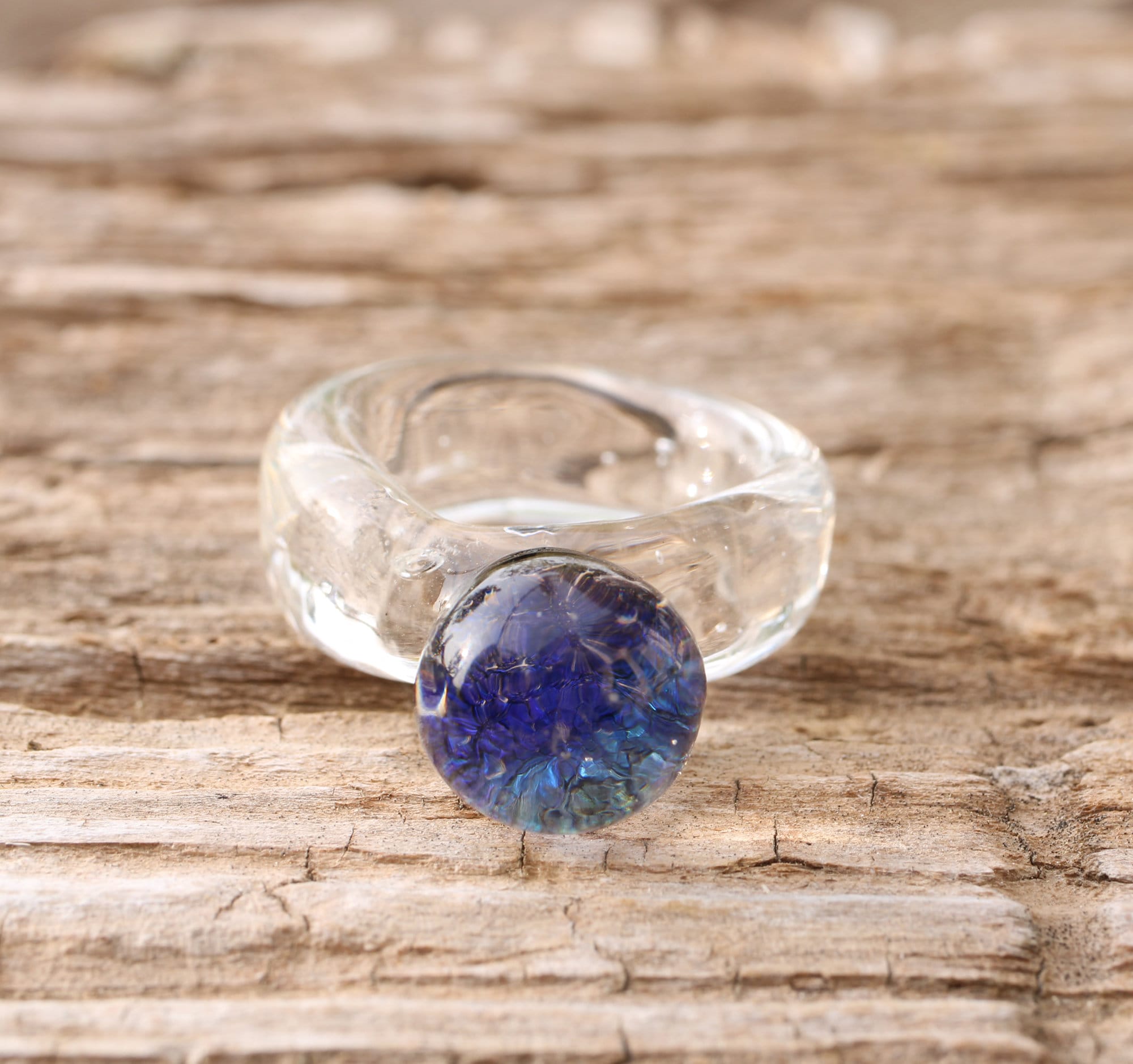 Murano Glass Ring-glass Rings- Lampwork Ring- Glass Jewellery-dichroic ...