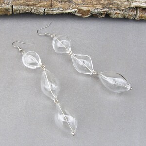 Long glass earrings-Dangling glass earrings-Blown glass earrings-Murano glass earrings-Bubble glass earrings-orecchini soffiati-4 colors