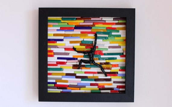 ART BOX-Original glass PAINTING- glass sculpture-glass climber- contemporary painting-small painting-wall art-art- glass art
