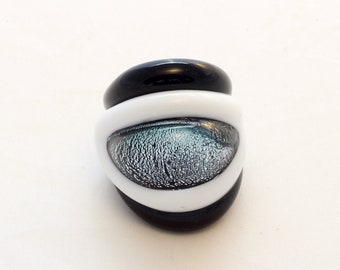 Murano Glass Statement Ring – Dichroic Lampwork Design