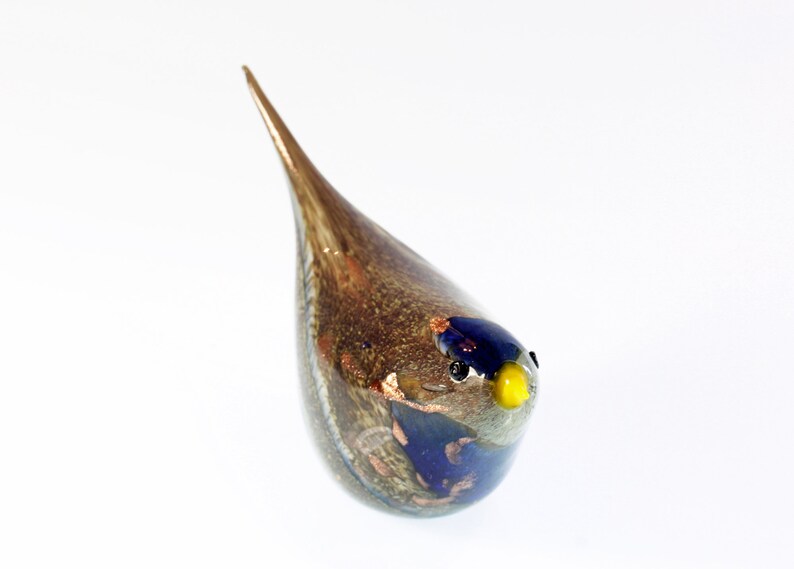 lampwork bird-Blown glass bird-oiseau en verre Glass bird Lampwork glass bird animali vetro soffiato-